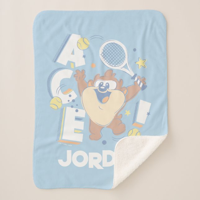 Baby TAZ™ Tennis Ace! Sherpa Blanket (Front)