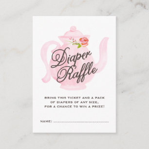 Baby Tea Party Baby Diaper Raffle Ticket Enclosure Card