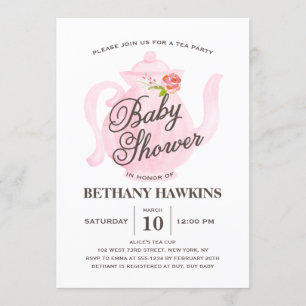 Baby Tea Party   Baby Shower Invitation