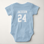 Baby Team Jersey Number and Monogram Baby Bodysuit<br><div class="desc">Dress your little fan in team spirit with this personalised baby bodysuit or toddler t-shirt! Add your child’s name and jersey number to create a mini game-day outfit that matches the whole family. Use the design tools to customise the colours for your favourite team — perfect for football, basketball, baseball,...</div>