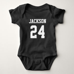 Baby Team Jersey Number and Monogram Baby Bodysuit