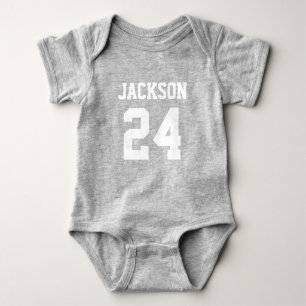Baby Team Jersey Number and Monogram Baby Bodysuit