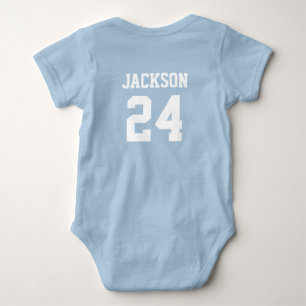 Baby Team Jersey Number and Monogram Bodysuit