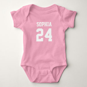 Baby Team Jersey Number and Monogram Bodysuit