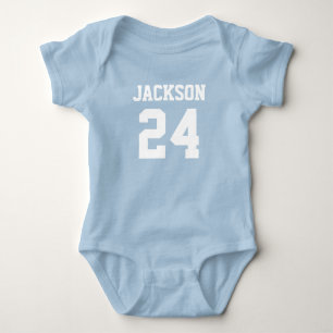Baby Team Jersey Number and Monogram Bodysuit