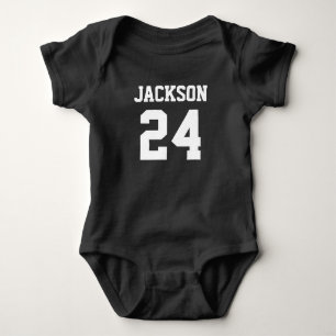 Baby Team Jersey Number and Monogram Bodysuit