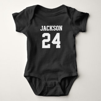 Baby Team Jersey Number and Monogram Bodysuit