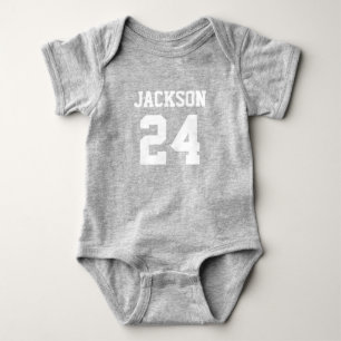 Baby Team Jersey Number and Monogram Bodysuit