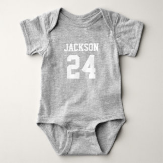 Baby Team Jersey Number and Monogram Bodysuit