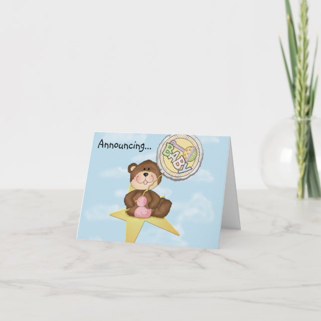 Baby Teddy Bear Announcement (Front)