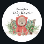Baby Teddy Bear Christmas  Boho Bouquet  Classic Round Sticker<br><div class="desc">This design may be personalised in the area provided by changing the photo and/or text. Or it can be customised by clicking Personalise this Template and then choosing the click to customise further option and delete or change the colour of the background, add text, change the text colour or style,...</div>