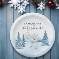 Baby Teddy Bear Christmas Winter Blue