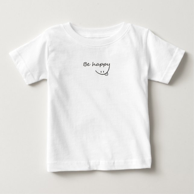 Baby Tee with "Be Happy" Text (Front)