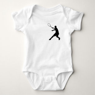Baby tennis clothing with little logo of a player baby bodysuit