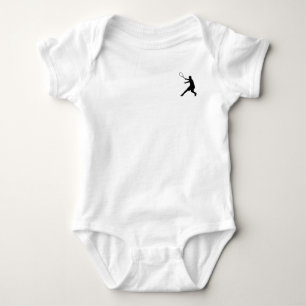 Baby tennis clothing with little logo of a player bodysuit