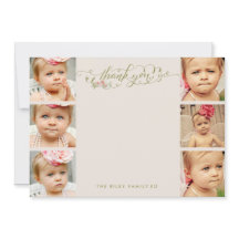 Baby Thank You 6 Photo Frame Flat Cards