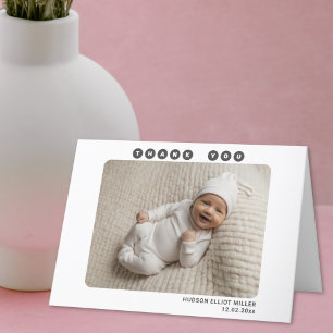 Baby Thank You Birth Announcement Folded Card