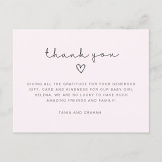 Baby thank you card, birthday thank you Postcard