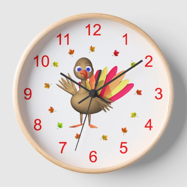 Baby Thanksgiving Turkey Wall Clock (Front)