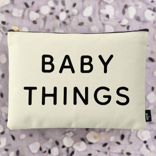 Baby Things Essentials Black Script Neutral Accessory Pouch