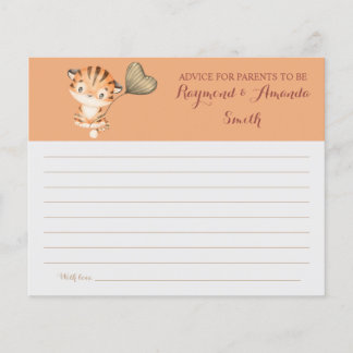 Baby Tiger | Advice for Mum & Dad Baby Shower Card