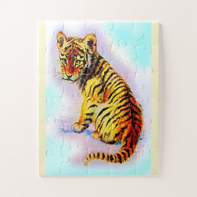 Baby tiger animal jigsaw puzzle (Vertical)