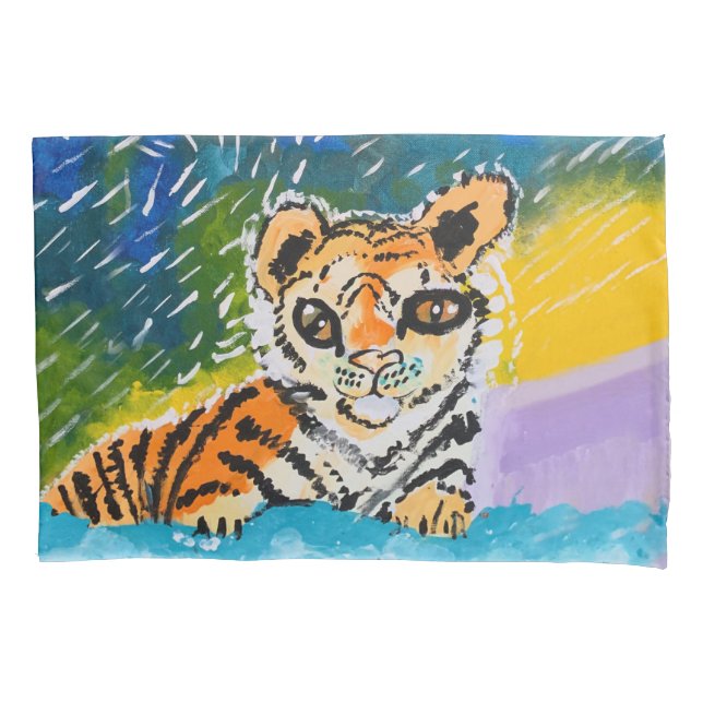 Baby Tiger "Art by Kids" Pillowcase (Front)