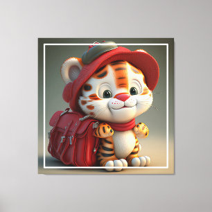 Baby Tiger Cartoon  Canvas Print