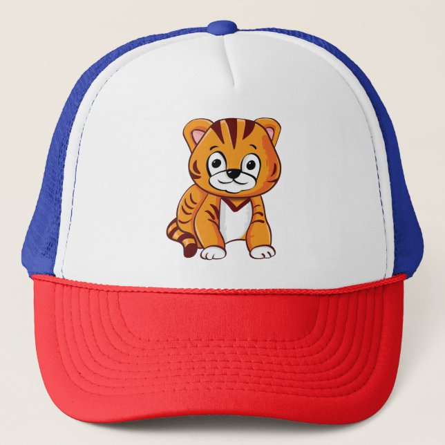 Baby Tiger Cartoon Trucker Hat (Front)