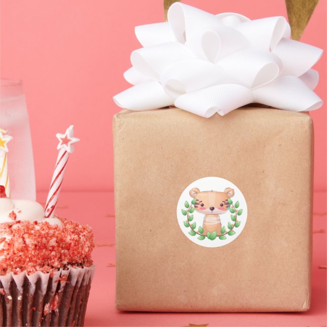 Baby Tiger  Classic Round Sticker (Party)