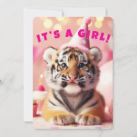 Baby Tiger Cute Baby Reveal Girl Pink