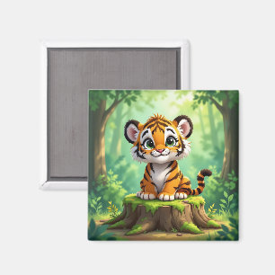 Baby Tiger Cute Cartoon Kid's Nursery Art Magnet
