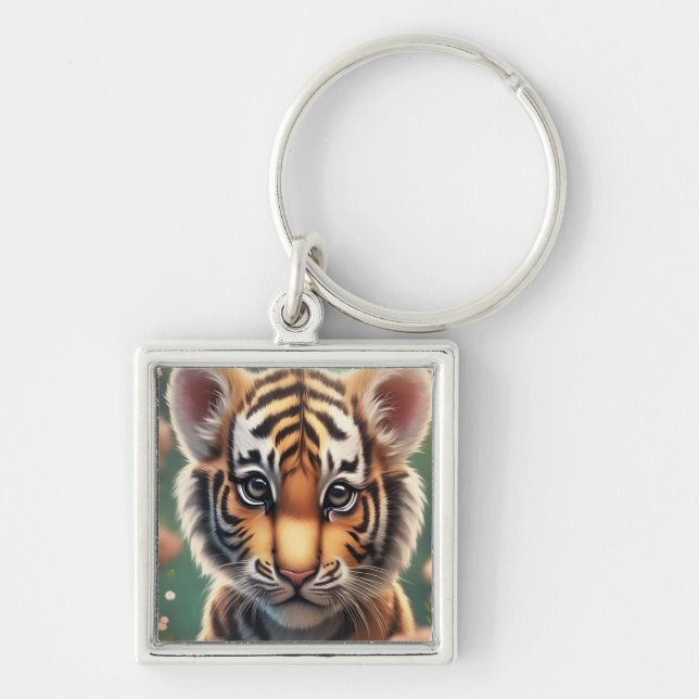 baby tiger drawing key ring (Front)