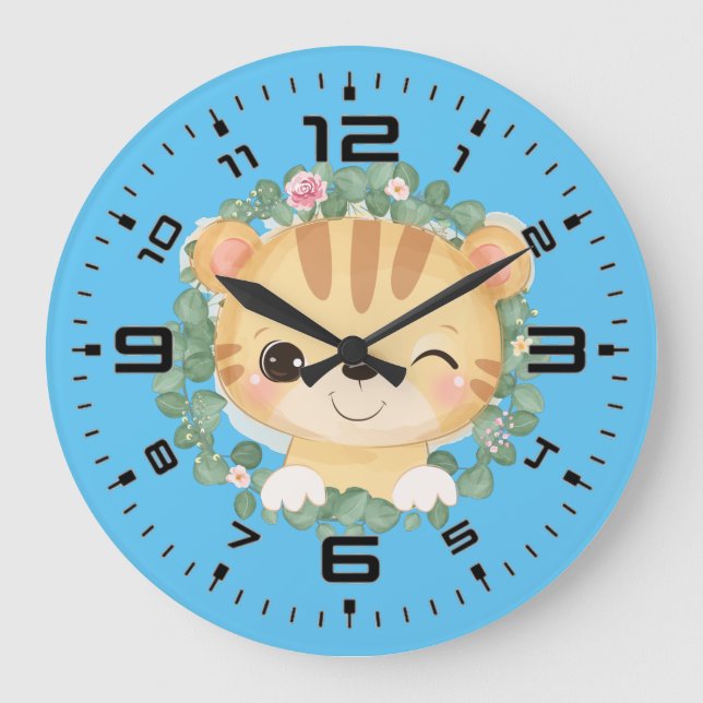 Baby Tiger Large Clock (Front)