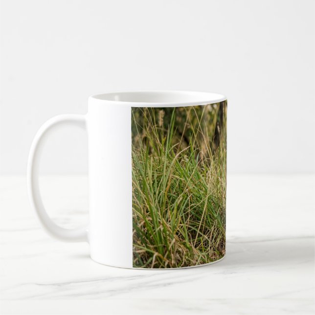 Baby Tiger Sitting in Grass Coffee Mug (Left)