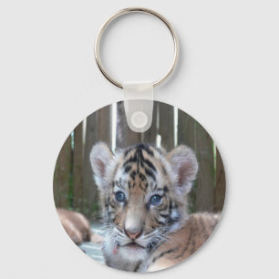 baby tiger waiting mum love key ring