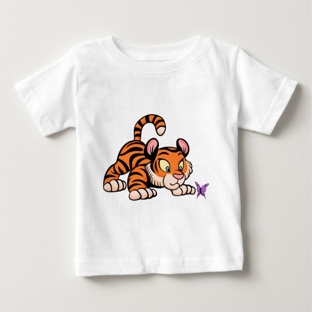 Baby Tiger with butterfly T-Shirt (Front)
