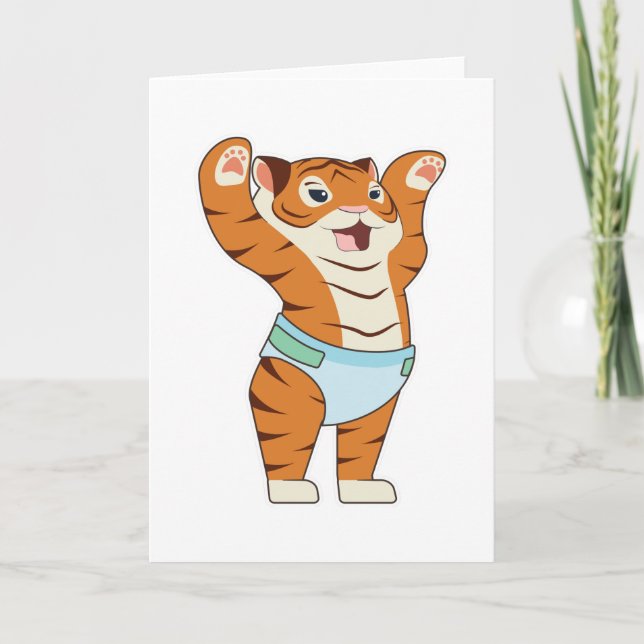 Baby Tiger with Underpants Card (Front)