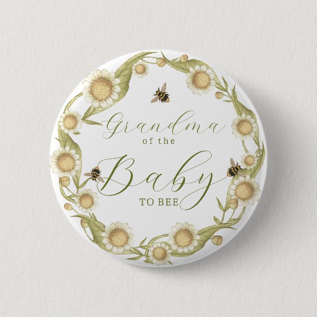 Baby to Bee Baby Shower Family Member 6 Cm Round Badge (Front)