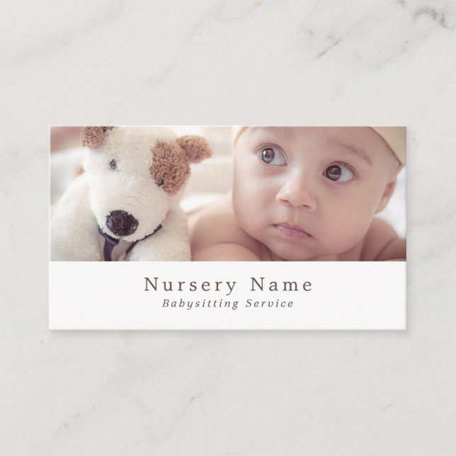 Baby & Toy Dog, Babysitter, Daycare, Nursery Business Card (Front)
