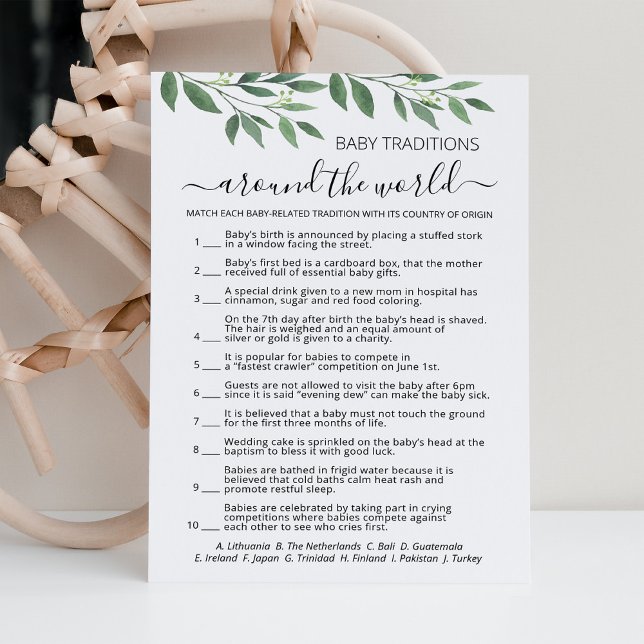 Baby Traditions game Baby Shower party Card (Creator Uploaded)