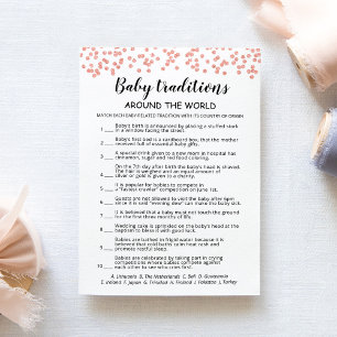 Baby Traditions game Baby Shower party Card