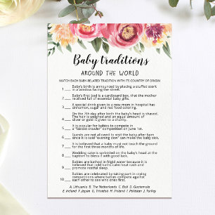 Baby Traditions game Baby Shower party Card