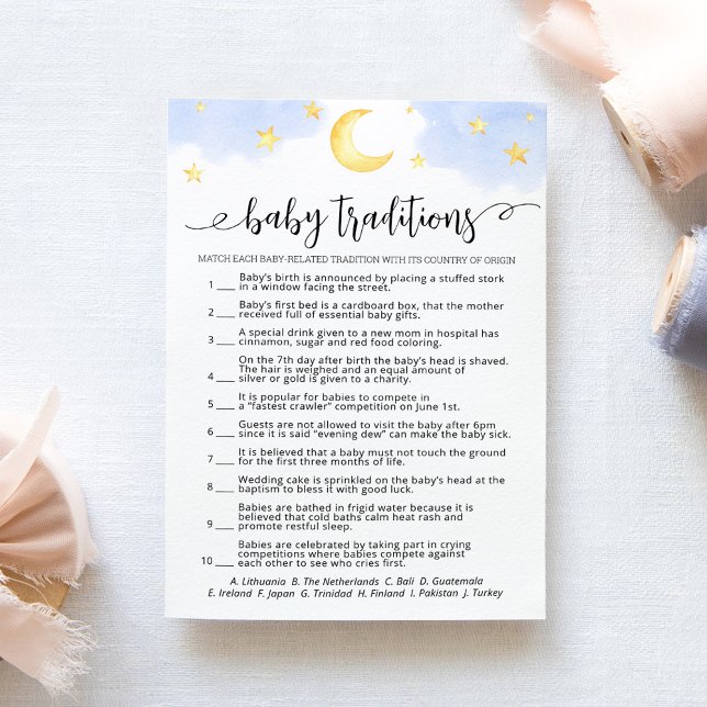 Baby Traditions game Baby Shower party Card (Creator Uploaded)