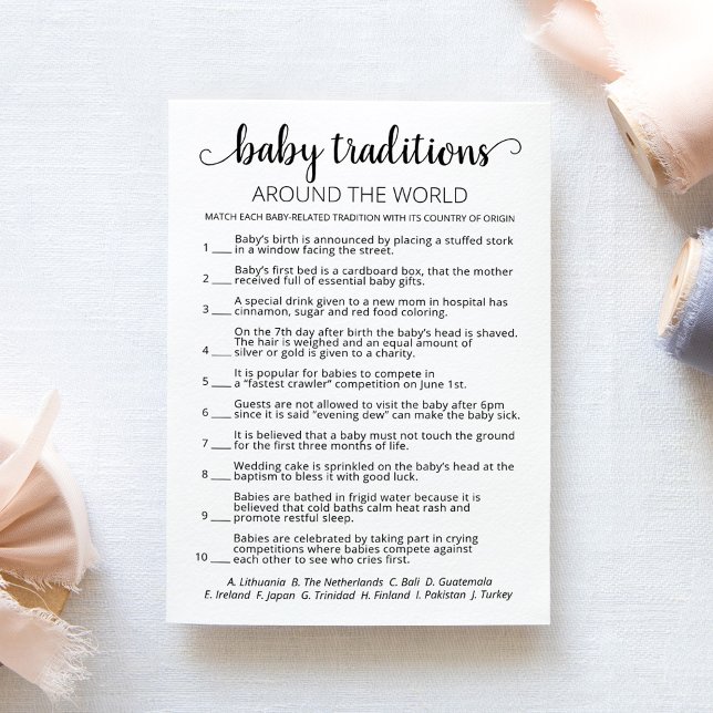 Baby Traditions game Baby Shower party Card (Creator Uploaded)