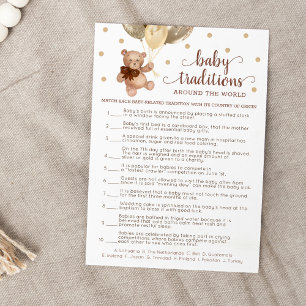 Baby Traditions Game Baby Shower Teddy Bear Card
