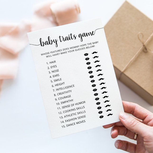 Baby traits game Baby Shower party game Card (Creator Uploaded)