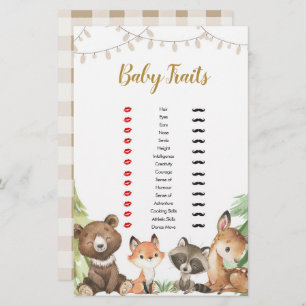 Baby Traits Games Woodland Baby Shower
