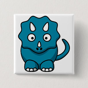 Baby Triceratops 15 Cm Square Badge