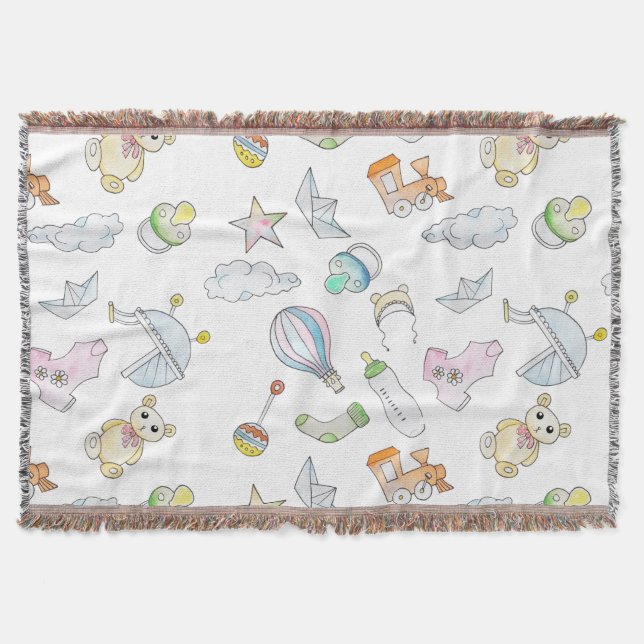 Baby Trinkets Throw Blanket (Front)